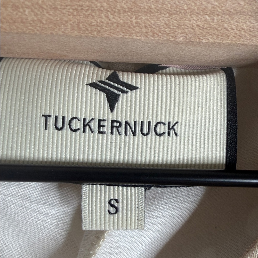 Tuckernuck Antelope Royal Shirt Dress S Beige Animal Deer Print Coastal Chic - Picture 2 of 9